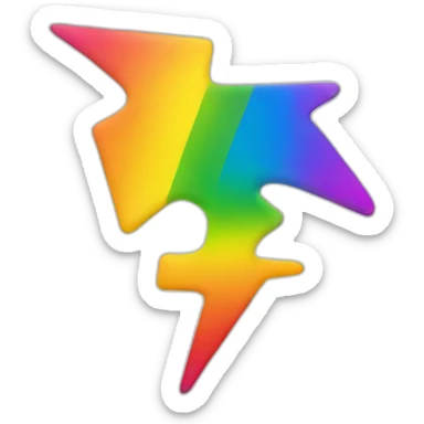 Lightning with the gradient colors of the lgbt flag sticker