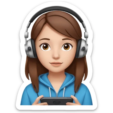 Brown-haired girl creating a video to post on instagram sticker