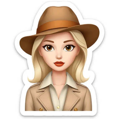 Beautiful Western female fashion model with elegant features, runway pose, stylish designer outfit sticker