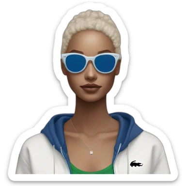 Lacoste bag girl with black lacoste hoodie e and blue oakley sportive sunglass  sticker