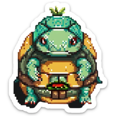 turtle transforming into a hamburger sticker