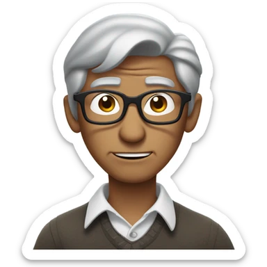 man from Disney up grey hair glasses grumpy face sticker