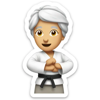 Old woman doing karate  sticker