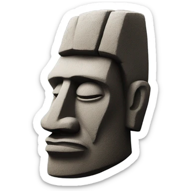 stone head on easter island in profile sticker
