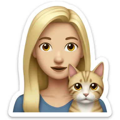 Blonde girl with a cat sticker