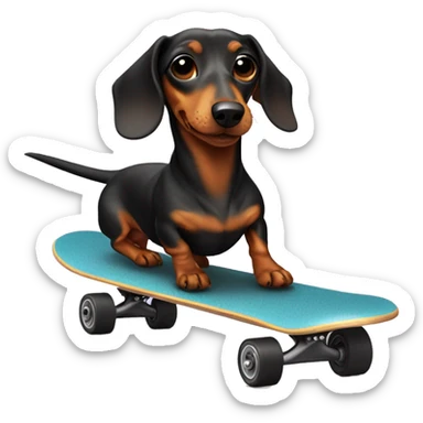 dachshund on a skateboard  sticker