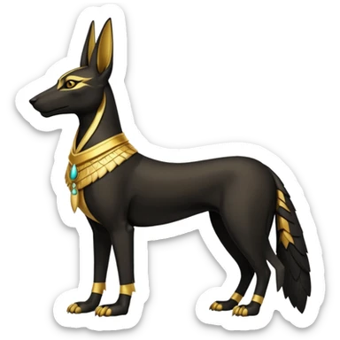 Black-furred Anubis (full body) sticker