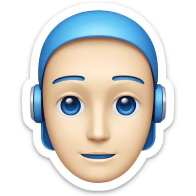 Minimalistic App Icon for AI Call Agent, showing a Showing a icon like AI face, friendly. sticker