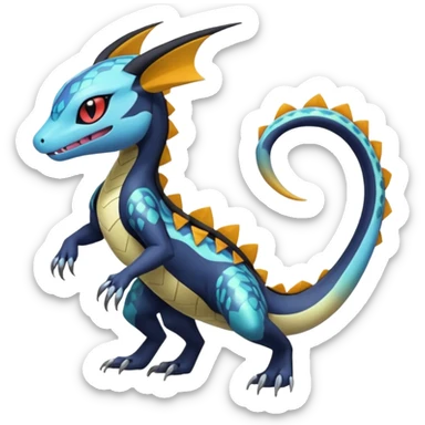 Meloetta-Dewott-Salandit-Nargacuga-Pokémon-Fakémon-fusion-hybrid-creature sticker