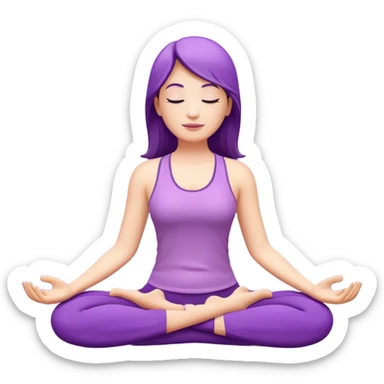 Yoga Breathing 3d Icon with color of A781F3 sticker