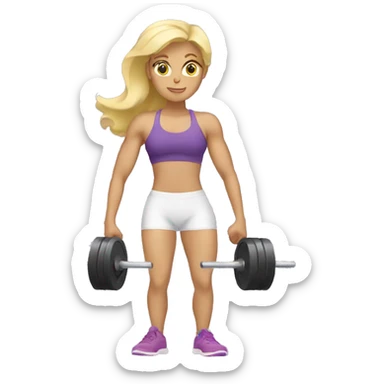 Blonde woman lifting weights sticker