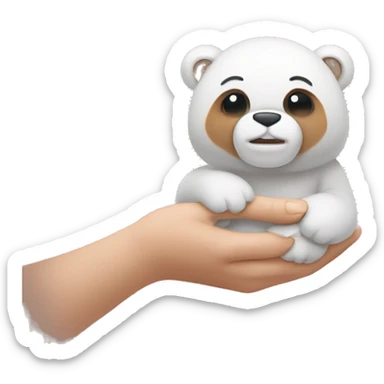 Oso bebe con lana en la mano  sticker