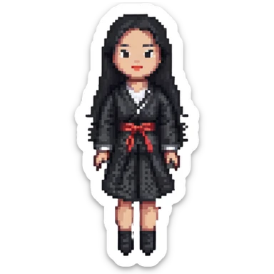 Asian woman doll sticker