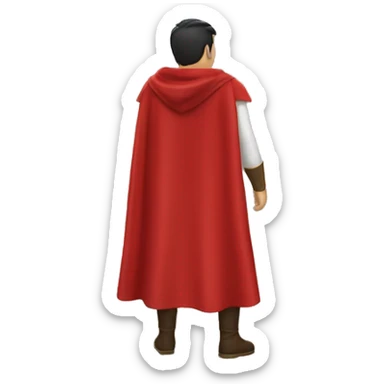 red hero cape back view sticker