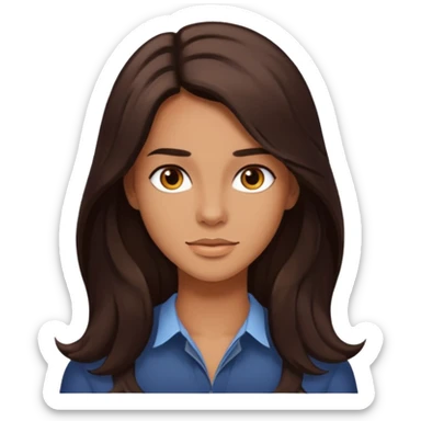 Spectacular Smith with long dark brown hair, tan skin sticker