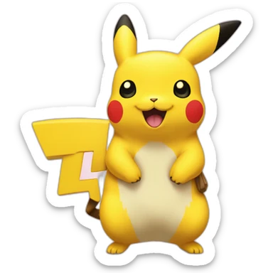 Pikacut buvant un coca sticker