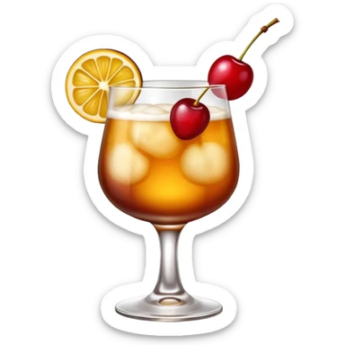Emoji with an amaretto sour cocktail sticker
