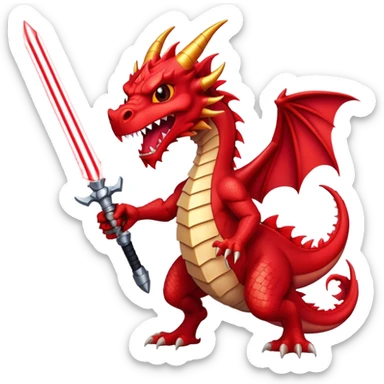 crazy-funny-cyberpunk-red-dragon-head-laser-sword-red sticker
