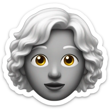 Visage-noir-avec-des-yeux-blancs-et-dès-dent-blanche sticker