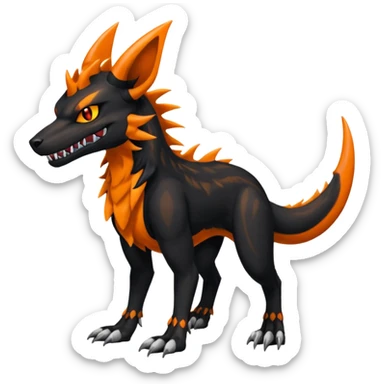 4-legged digitigrade landhai-gremz-wickerbeast-vernid-sergal-sharpedo-houndoom-hybrid-fusion-creature, full body sticker