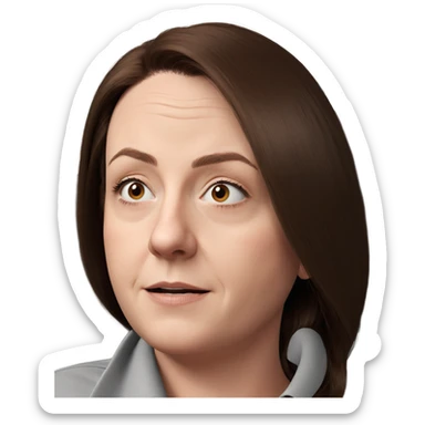 realistic portrait of brown hair sticker