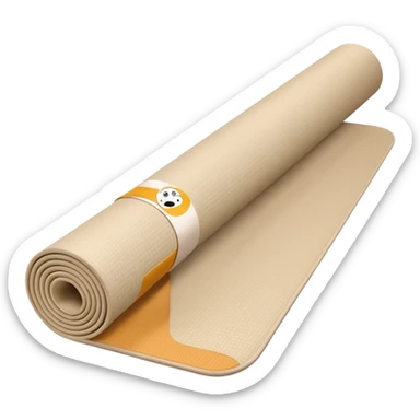 beige half rolled out yoga mat sticker