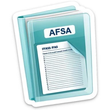 FAFSA info file - Transparent translucent plastic folder sticker