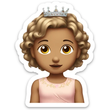Baby girl with tiara sticker