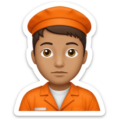 prisoner with an orange uniform sticker
