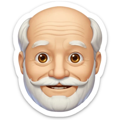 bearded old man, smiling sticker