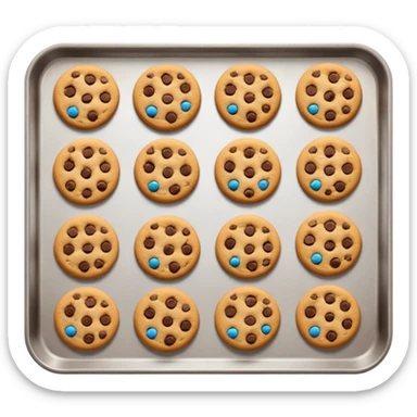 Baking tray with cookies sticker