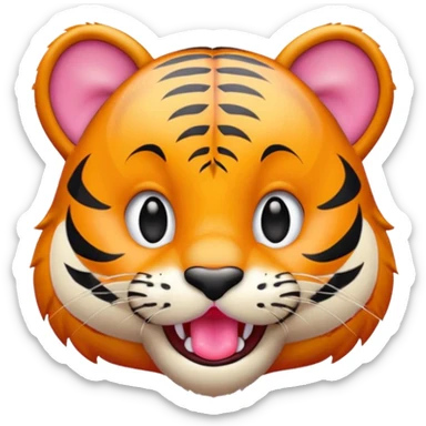 A cute little tiger show his tongue sticker