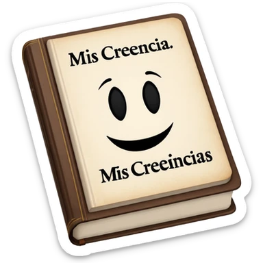a book with the name "mis creencias" sticker