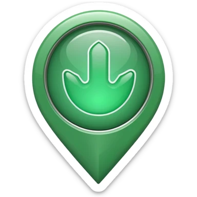 Direction pointer in green circle  sticker