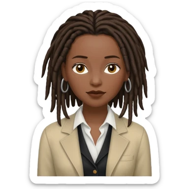 white woman brunette with short hair feminine clothes. And black woman with long dread locks with more masculine clothes sticker