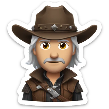 Geralt of Rivia with cowboy hat sticker