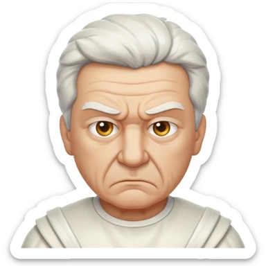 Angry older white male Italian angel sticker