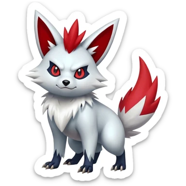 Epic Shiny Cool Edgy Zangoose-Zorua-Pokemon-fakemon-hybrid-animal Full Body  sticker