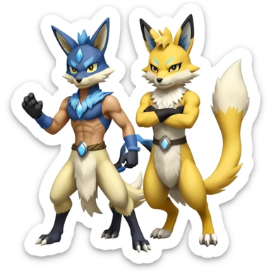 Lucario-Renamon-Zeraora-hybrid (Full body) sticker
