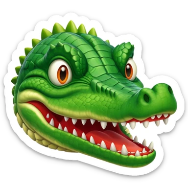 Un avión con cara de cocodrilo sticker