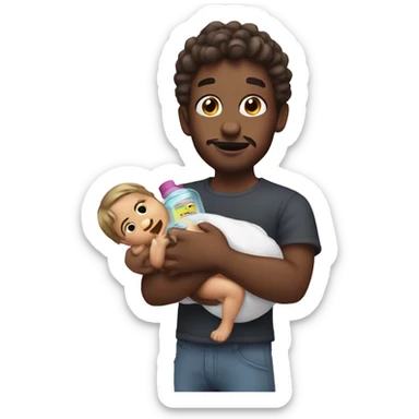 d piddy holding baby oil sticker