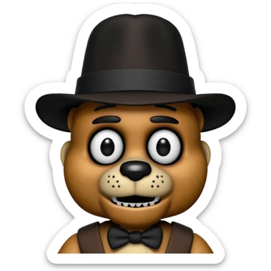 Freddy Fazbear (black small hat) from Five Nights At Freddy's Movie sticker