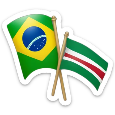 The combination of the Brazilian flag and the Iranian flag  sticker