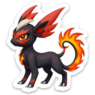 Meloetta-Absol-Litten-Guilmon-Darkrai-Pokémon-Fakémon-fusion-hybrid-creature sticker