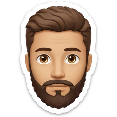 young lightskin Pakistani man with sculpted beard wavy short hair and almond shaped eyes brown and thick eyebrows sticker
