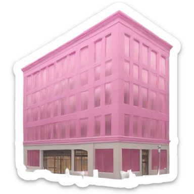 pink downtown building sticker