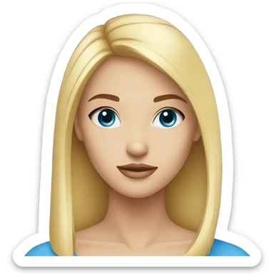 femme blonde lisse yeux bleu sticker
