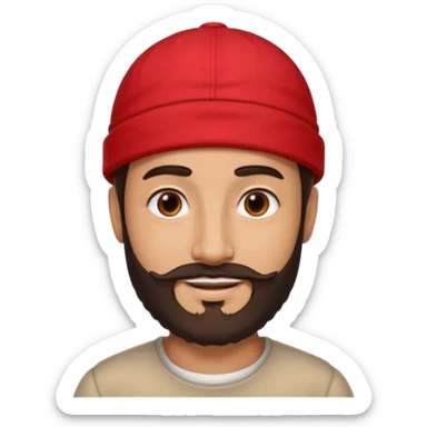 arab man with beard wearing a red cap and he handsome and with tan i want it only his face
with dark brown hair and beard sticker