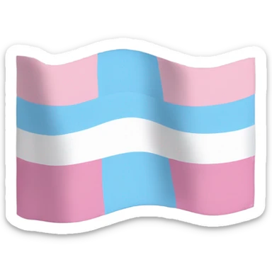 transgender pride flag with five horizontal stripes: light blue, pink, white, pink, and light blue sticker