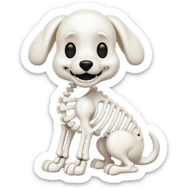 Pluto as a skeleton dog sticker